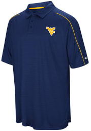 Colosseum West Virginia Mountaineers Mens Navy Blue Setter Short Sleeve Polo