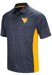 Colosseum West Virginia Mountaineers Mens Navy Blue Wedge Short Sleeve Polo