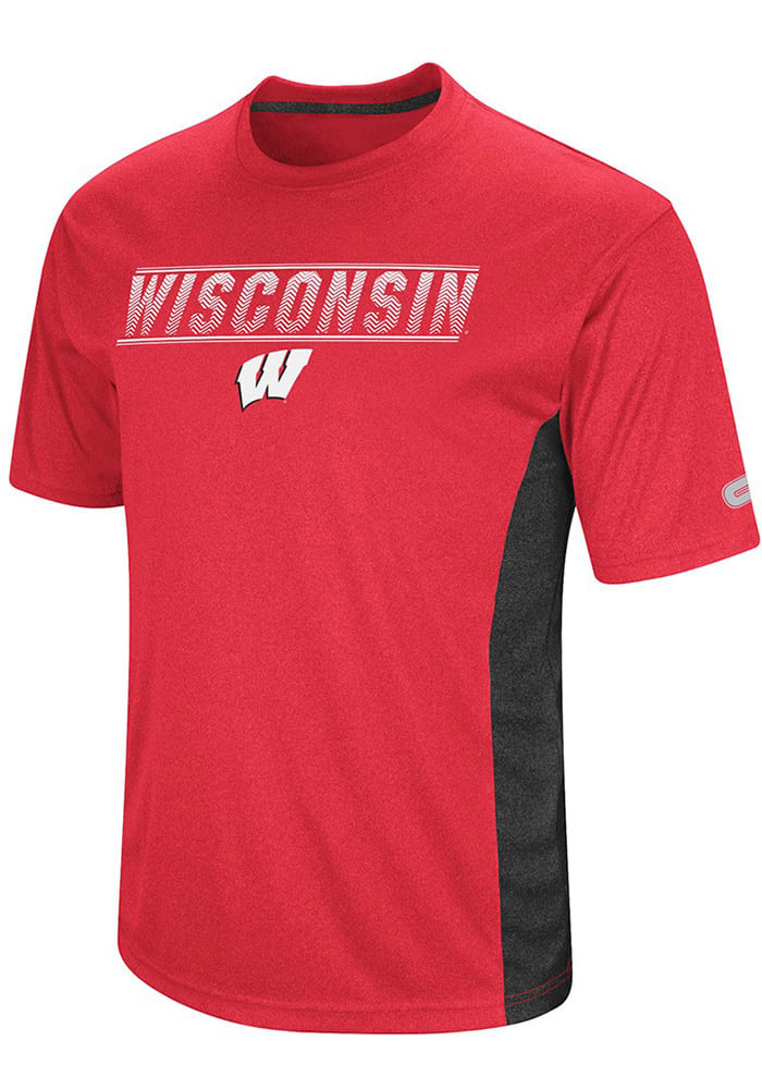 Colosseum Wisconsin Badgers Red Beamer Short Sleeve T Shirt
