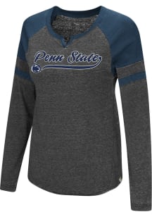 Colosseum Penn State Nittany Lions Womens Navy Blue Bubbilicious LS Tee