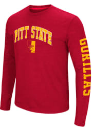 Colosseum Pitt State Gorillas Red Jackson Long Sleeve T Shirt
