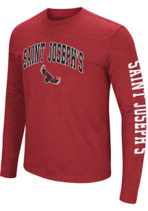 Colosseum Saint Josephs Hawks Red Jackson Long Sleeve T Shirt