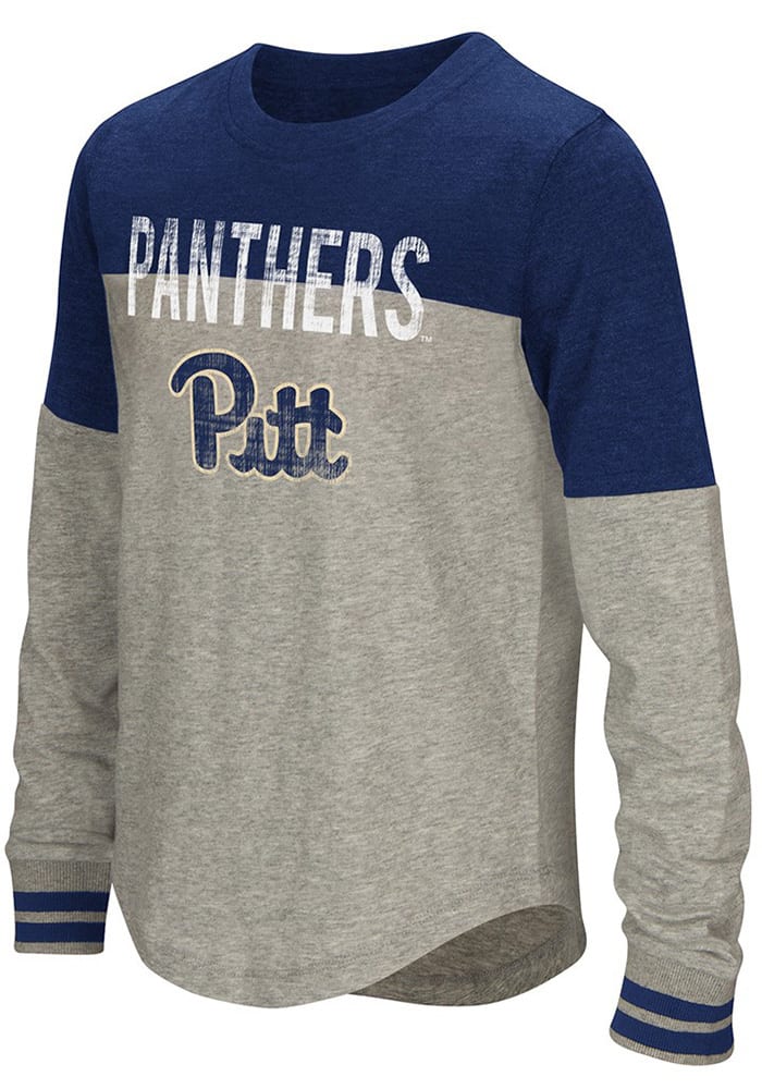 Colosseum Pitt Panthers Girls Navy Blue Baton Long Sleeve T-shirt