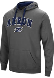 Colosseum Akron Zips Mens Charcoal Manning Long Sleeve Hoodie