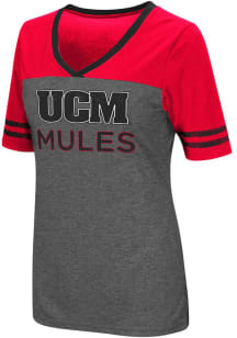 Colosseum Central Missouri Mules Womens Grey McTwist V-Neck T-Shirt