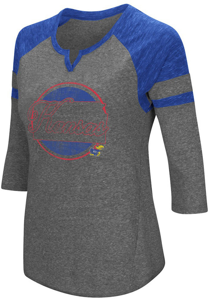 Colosseum Kansas Jayhawks Womens Blue Par Long Sleeve T-Shirt