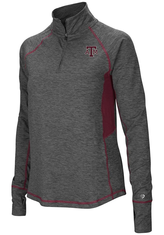 Colosseum Texas A&M Womens Grey Sabre 1/4 Zip Pullover