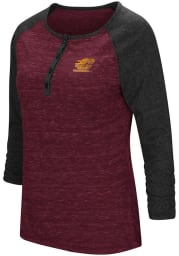 Colosseum CMU Chippewas Womens Maroon Slopestyle Long Sleeve Scoop Neck