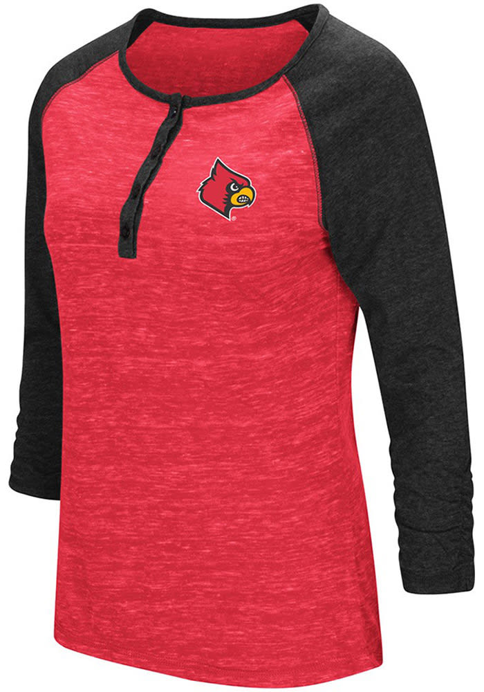 Colosseum Louisville Womens Red Slopestyle Long Sleeve Scoop Neck