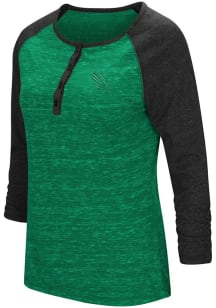 Colosseum UNT Womens Green Slopestyle Long Sleeve Scoop Neck
