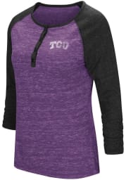 Colosseum Horned Frogs Womens Purple Slopestyle Long Sleeve Scoop Neck