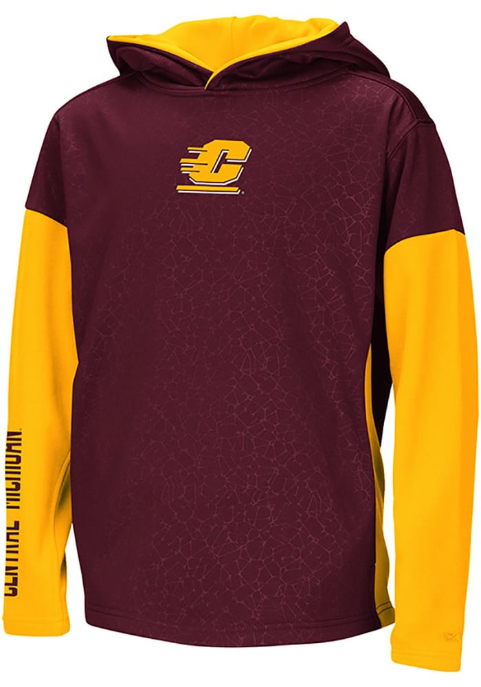 Colosseum Central Michigan Chippewas Youth Maroon Snurfer Long Sleeve Hoodie