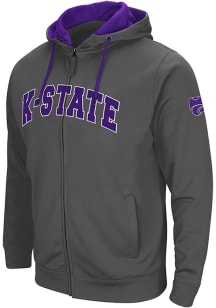 Colosseum K-State Wildcats Mens Charcoal Classic Long Sleeve Full Zip Jacket