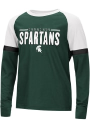 Colosseum Michigan State Spartans Youth Green Ollie Long Sleeve Fashion T-Shirt