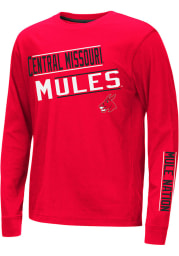 Colosseum Central Missouri Mules Youth Red Groomed Long Sleeve T-Shirt