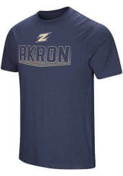 Colosseum Akron Zips Navy Blue Electricity Short Sleeve T Shirt