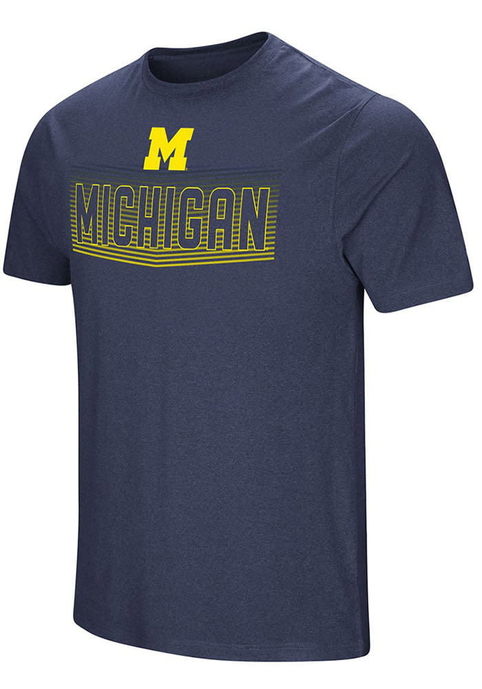 Colosseum Michigan Wolverines Navy Blue ELECTRICITY Short Sleeve T Shirt