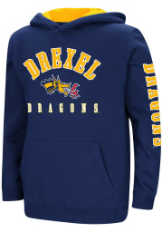 Colosseum Drexel Dragons Youth Navy Blue Berminator Long Sleeve Hoodie