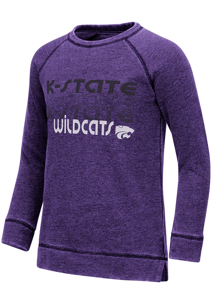 Colosseum K-State Wildcats Girls Purple Hot Hands Burnout Long Sleeve Sweatshirt