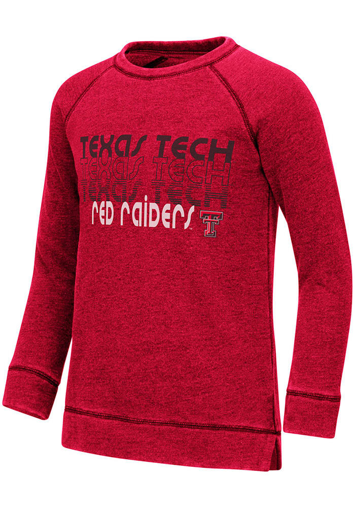 Colosseum Texas Tech Red Raiders Girls Red Hot Hands Burnout Long Sleeve Sweatshirt