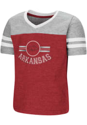 Colosseum Arkansas Razorbacks Toddler Girls Cardinal Pee Wee Short Sleeve T-Shirt