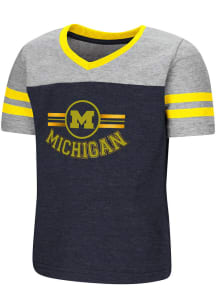 Michigan Wolverines Toddler Girls Navy Blue Pee Wee Short Sleeve T-Shirt