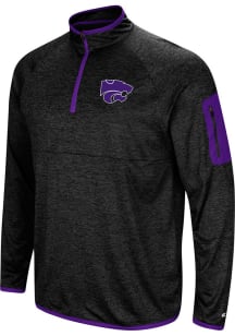 Colosseum K-State Wildcats Mens Charcoal Amnesia Long Sleeve 1/4 Zip Pullover