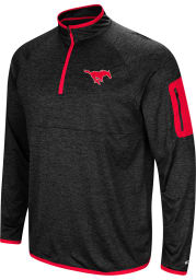 Colosseum SMU Mustangs Mens Charcoal Amnesia Long Sleeve 1/4 Zip Pullover