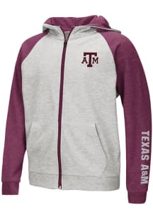 Colosseum Texas A&amp;M Aggies Youth Grey Parabolic Long Sleeve Full Zip Jacket