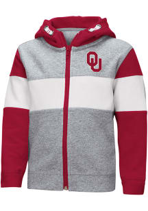 Colosseum Oklahoma Sooners Toddler Snowplough Long Sleeve Full Zip Sweatshirt - Grey