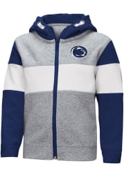 Colosseum Penn State Nittany Lions Toddler Snowplough Long Sleeve Full Zip Sweatshirt - Grey