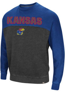 Colosseum Kansas Jayhawks Mens Charcoal Nice Hit Long Sleeve Fashion Sweatshirt