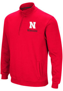 Colosseum Nebraska Cornhuskers Mens Red Playbook Long Sleeve 1/4 Zip Pullover