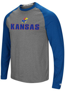 Colosseum Kansas Jayhawks Charcoal Social Skills Long Sleeve T-Shirt
