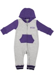 Colosseum TCU Horned Frogs Baby Grey Axel Long Sleeve One Piece