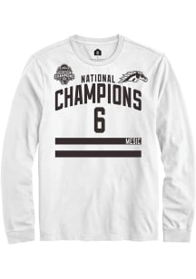 Jack Mesic Mens White Western Michigan Broncos NIL 2025 National Champions Shirzee Long Sleeve Pla..