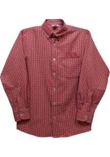 Vive La Fete Ole Miss Rebels Baby Red Gingham Long Sleeve Polo