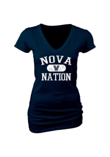 Villanova Wildcats Juniors Navy Blue Sharp Infused V-Neck T-Shirt