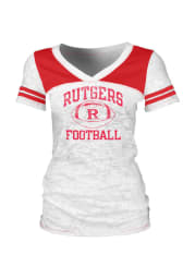 Rutgers Scarlet Knights Juniors White Intensity V-Neck T-Shirt