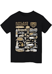 Vive La Fete Oakland University Golden Grizzlies Youth Black Impressions Short Sleeve T-Shirt