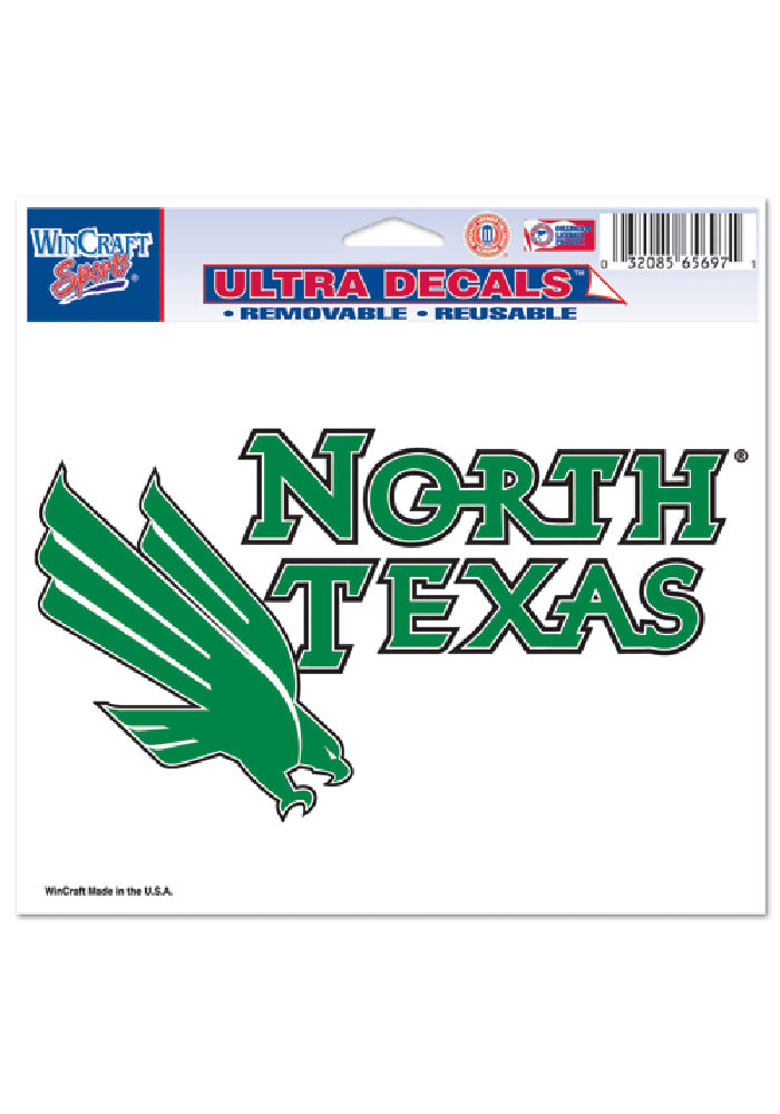 North Texas Mean Green 5x6 Auto Decal - Green