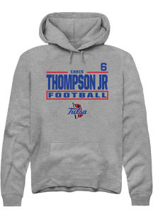 Chris Thompson Jr Rally Mens Graphite Tulsa Golden Hurricane NIL Stacked Box Player Hood