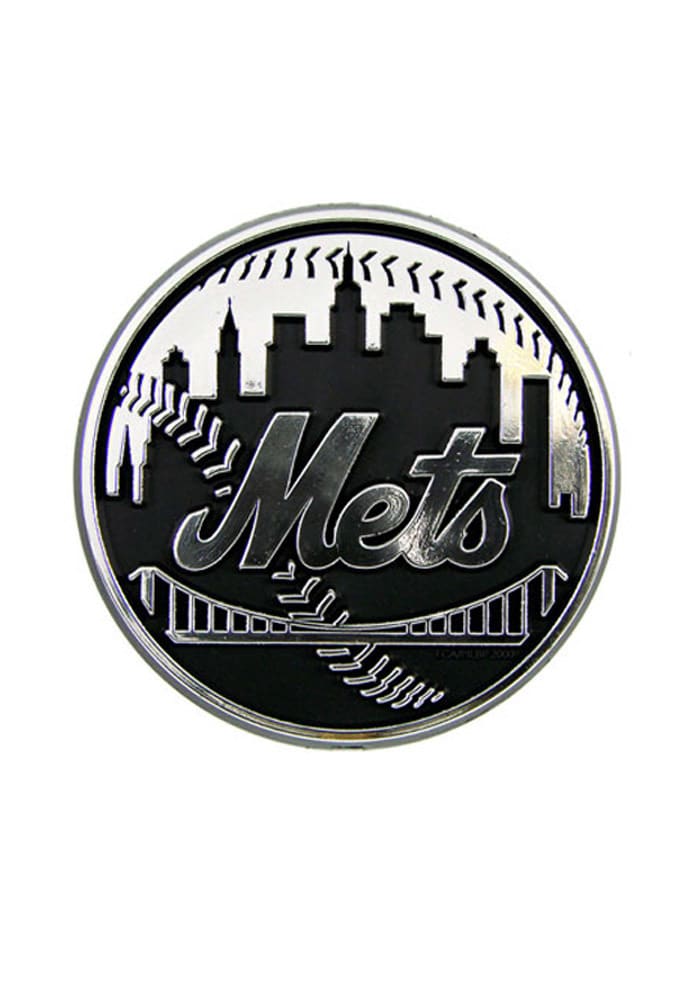 New York Mets Chrome Car Emblem - Black