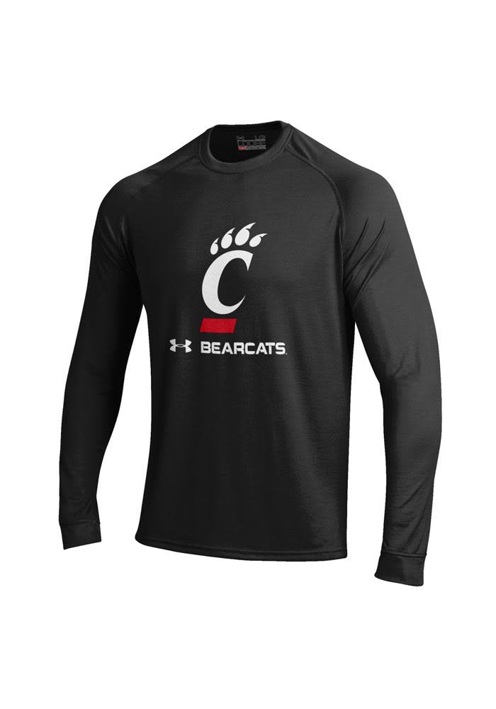 Mens Cincinnati Bearcats Black Under Armour Tech Long Sleeve T Shirt