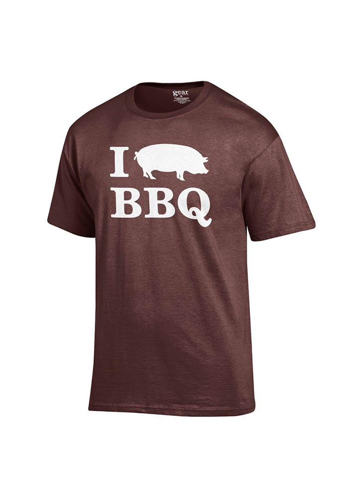 BBQ Brown I Pig BBQ Short Sleeve T Shirt
