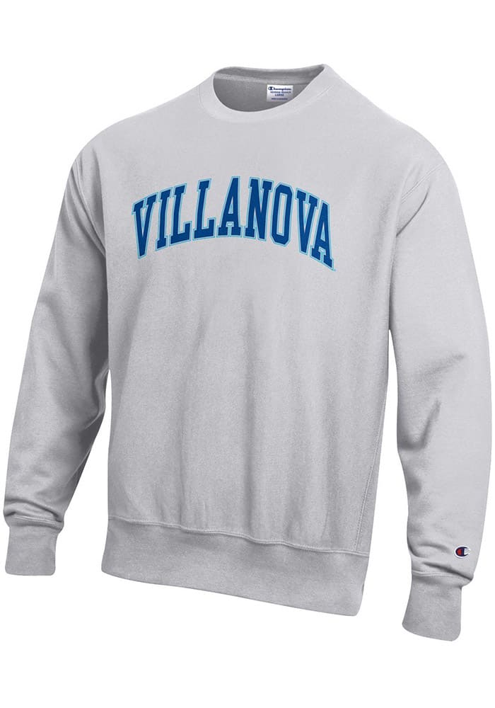 Champion Villanova Wildcats Mens Grey Reverse Weave Long Sleeve Crew Sweatshirt