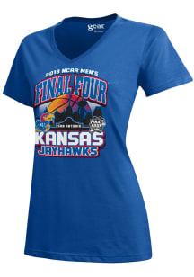 Kansas Jayhawks Womens Blue Desert Ball Short Sleeve T-Shirt