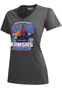 Kansas Jayhawks Womens Charcoal Desert Ball Short Sleeve T-Shirt
