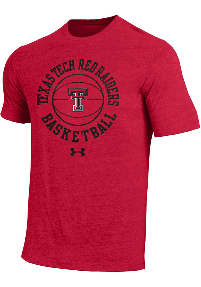 Under Armour Texas Tech Red Raiders Red Triblend Basketball Short Sleeve Fashion T Shirt