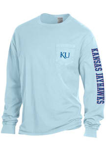 Kansas Jayhawks Light Blue Comfort Wash Long Sleeve T Shirt